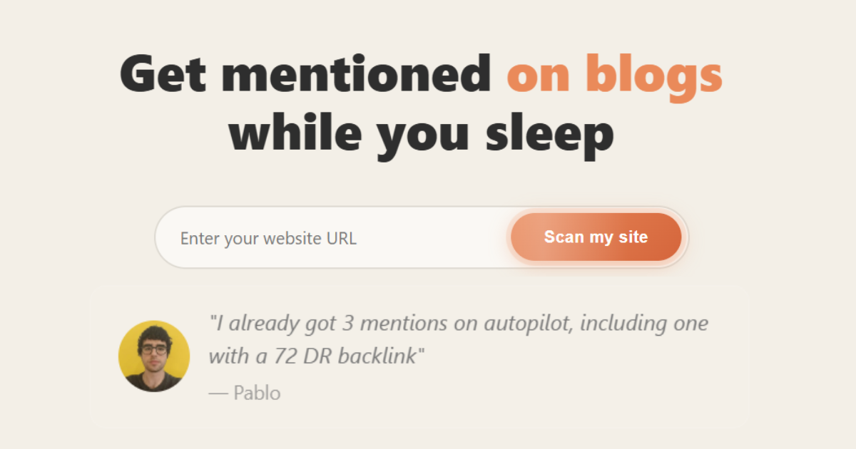 MentionAgent | Get mentioned on blogs automatically